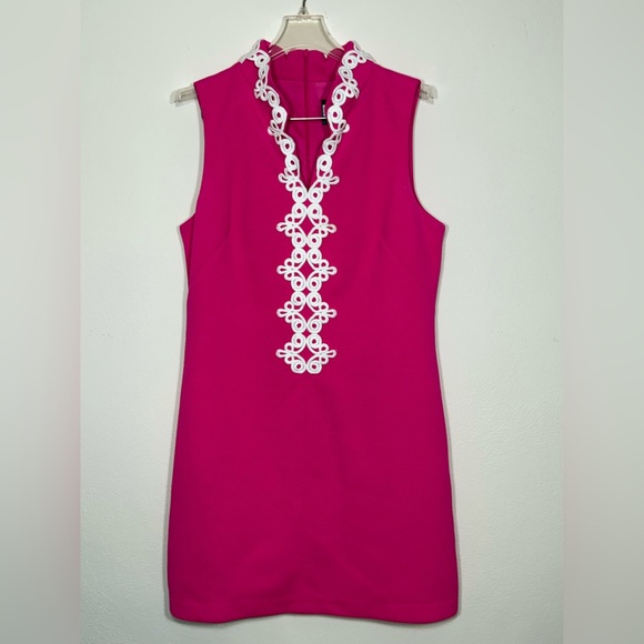 Vince Camuto Dresses & Skirts - Vince Camuto Pink Sleeveless Dress with White Accents Size 12